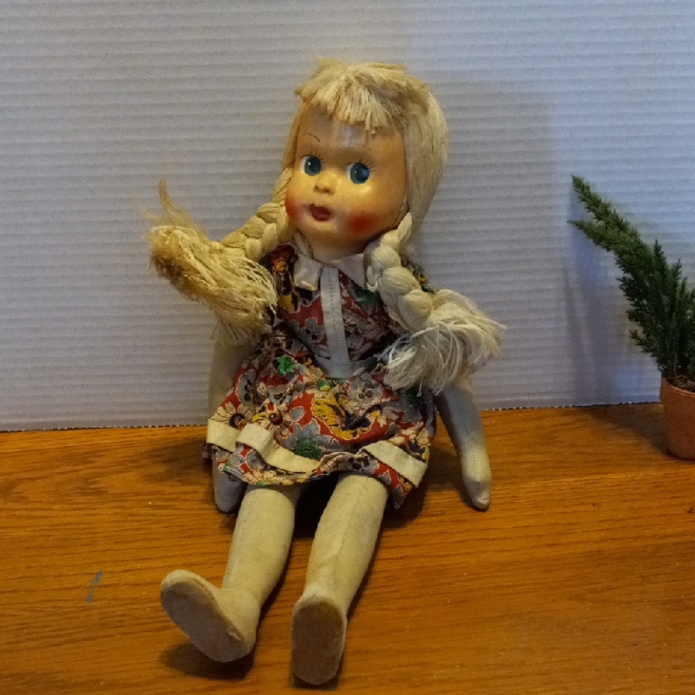 Vintage Doll with Colorful Dress